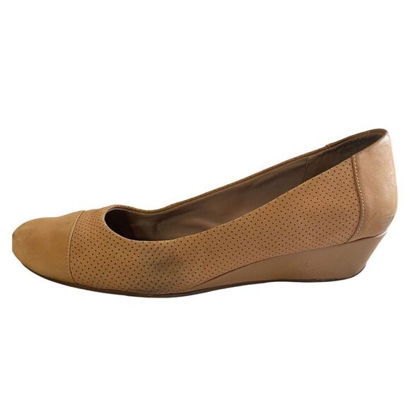 EASY SPIRIT Dalee Wedge Pumps in Breathable Natural Tan, Size 9.5 - Picture 4 of 9